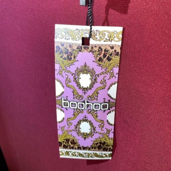 BOOHOO Maternity Over The Bump Bodycon Dress Berry - Picture 3 of 10